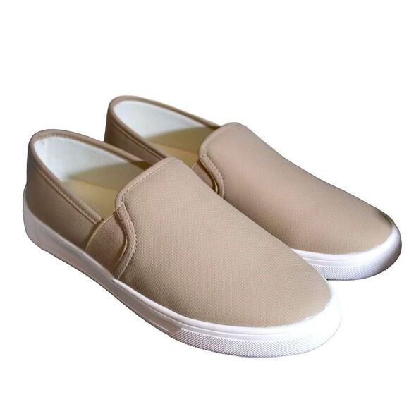 Kensie Stephanie Ladies' Perforated Slip-On Sneaker, Tan, New in Box - Picture 3 of 5